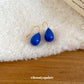 A廠【HE21092】新款藍色滴油水滴耳鉤復古小眾設計感耳環輕奢高級感通勤耳環
 25.10-5