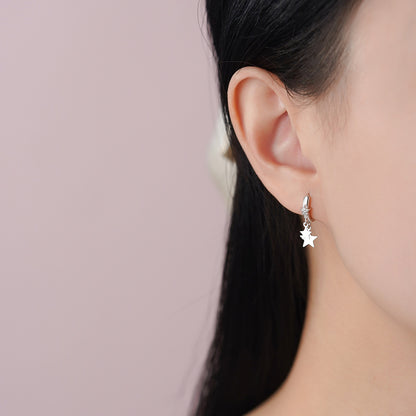 D廠【YC2537E】S999足銀輕奢五角星耳扣女個性時尚百搭氛圍感高級感精緻耳環
 26.03-2