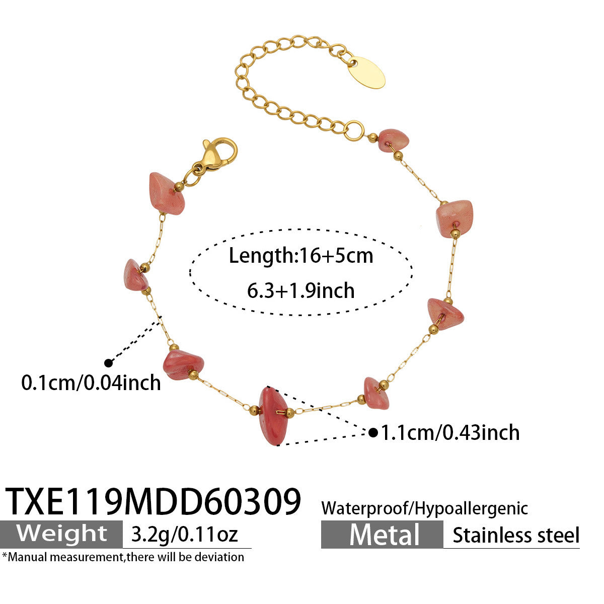 B廠【TXP114】多巴胺彩色小方塊碎石手工製作串珠項鍊手鍊套裝歐美簡約時尚飾品
 26.03-3
