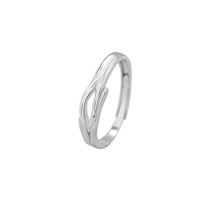 D廠【YC3131R】S999足銀優雅杏葉戒指情侶戒指秋冬氛圍感高級可調指環 25.02-2