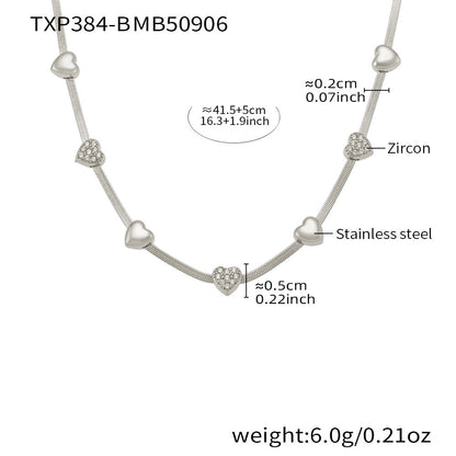 B廠【TXP384】跨境新款8字愛心5A鋯石鎖骨項鍊手鍊手鍊套裝不銹鋼材質不掉色
 25.09-2
