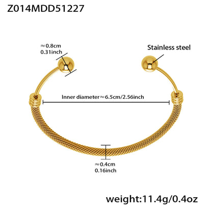 B廠【Z014】不鏽鋼心連心手鐲女簡約ins風鏤空設計幾何手環組合配件鍍18k真金
 26.01-1