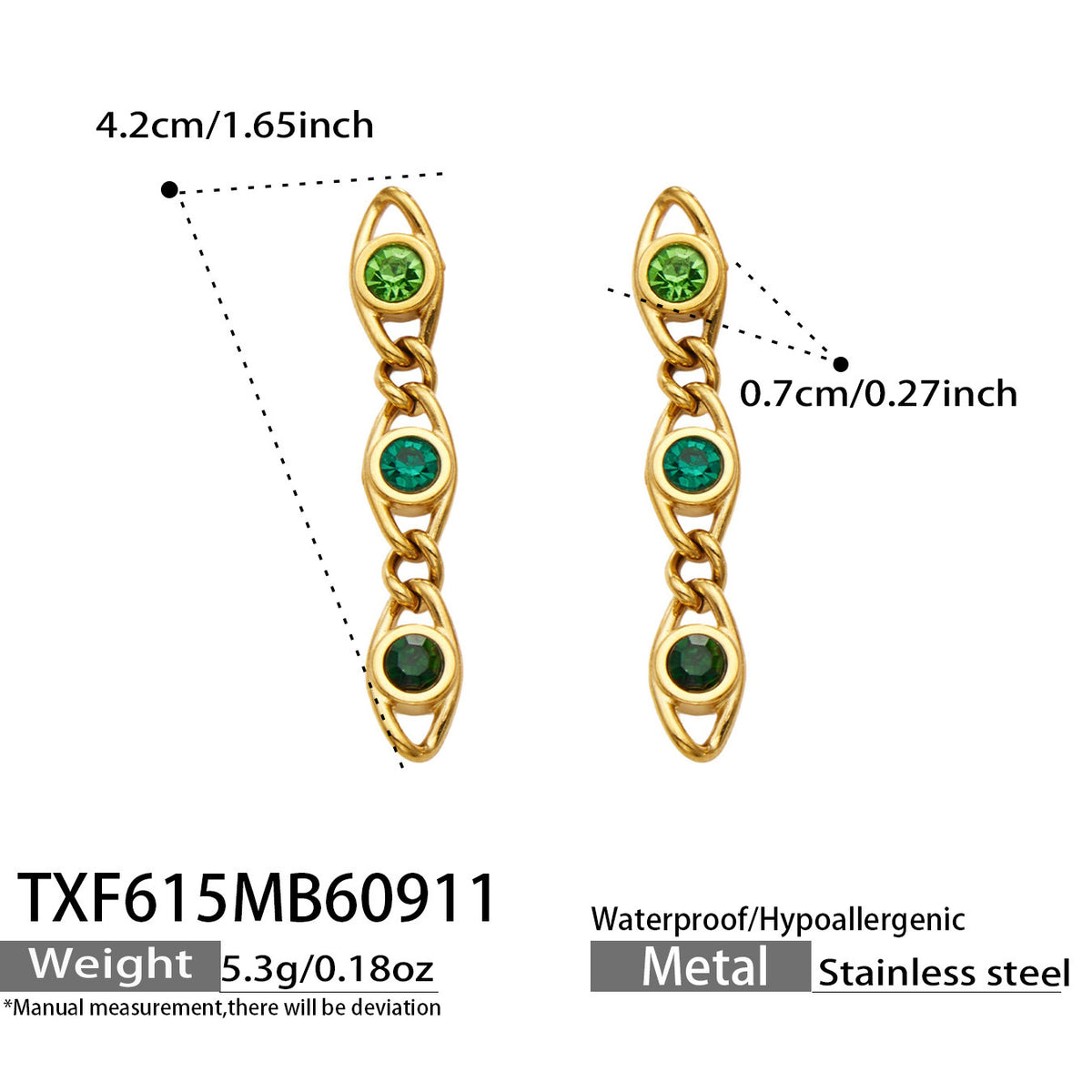 B廠【TXP615】歐美流行多巴胺高級感彩色鋯石不銹鋼手鍊項鍊不掉色時尚女鎖骨鏈
 26.09-3