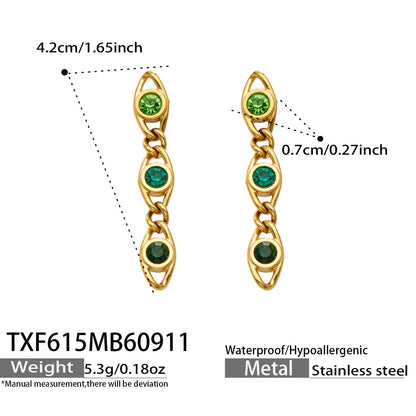 B廠【TXP615】歐美流行多巴胺高級感彩色鋯石不銹鋼手鍊項鍊不掉色時尚女鎖骨鏈
 26.09-3