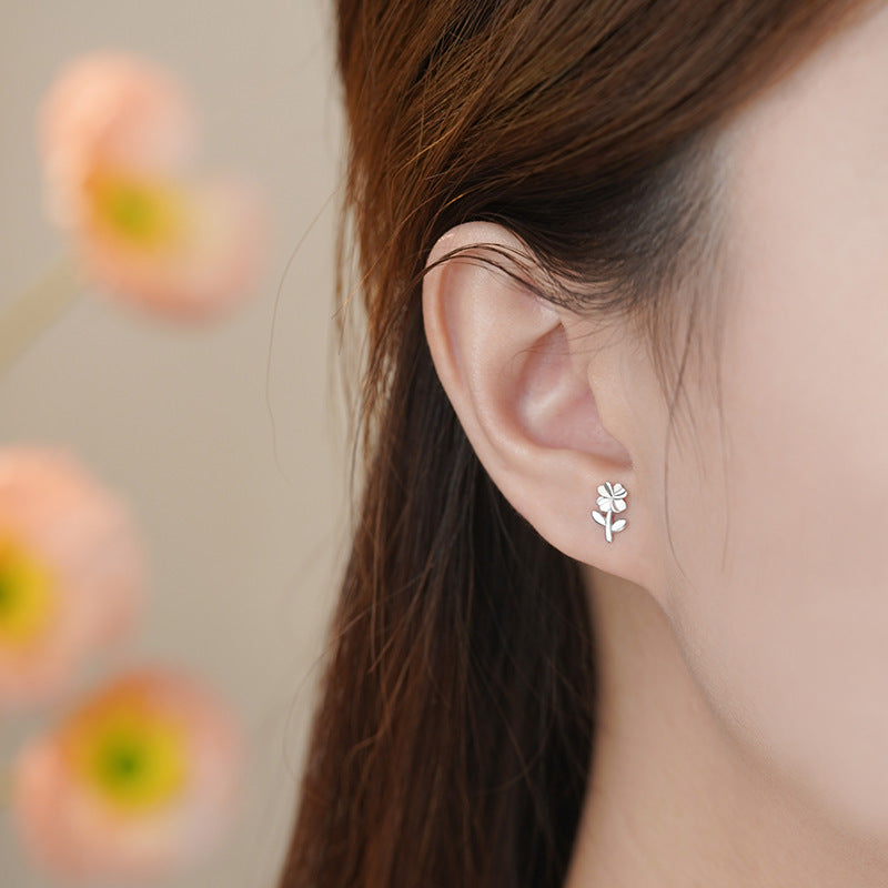 E廠【YC5346E】足銀S999淡雅甜美花朵耳環女小眾設計感新款秋冬款田園風耳環
 25.11-1