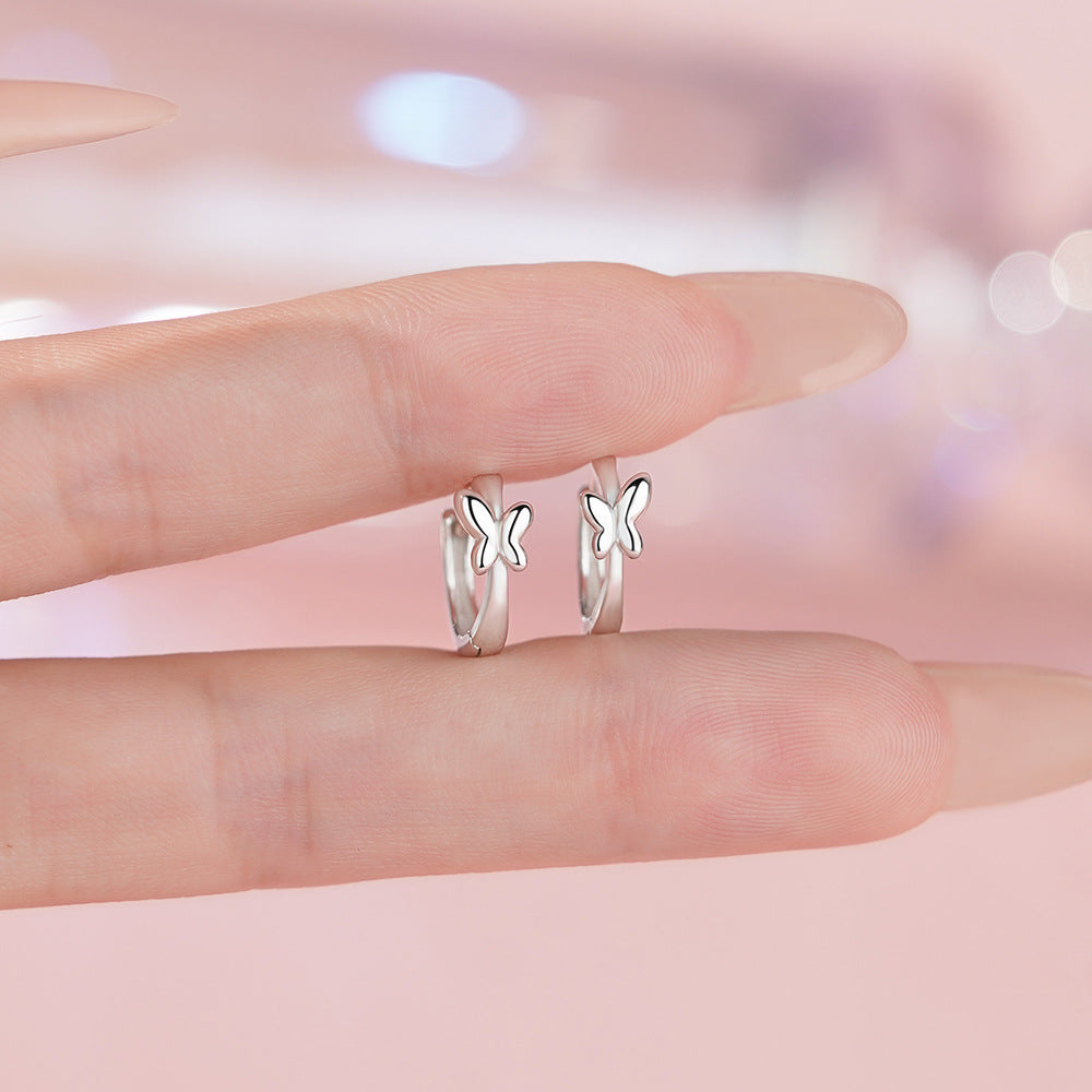 D廠【YC9500E】純銀S925甜美蝴蝶耳扣女時尚精緻百搭設計高級感優雅森系耳飾
 25.12-3