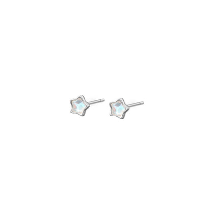 E廠【XDQ10904E】S999純銀藍色幻彩星星耳環韓系ins迷你五角星百搭星形耳飾女
 26.08-4