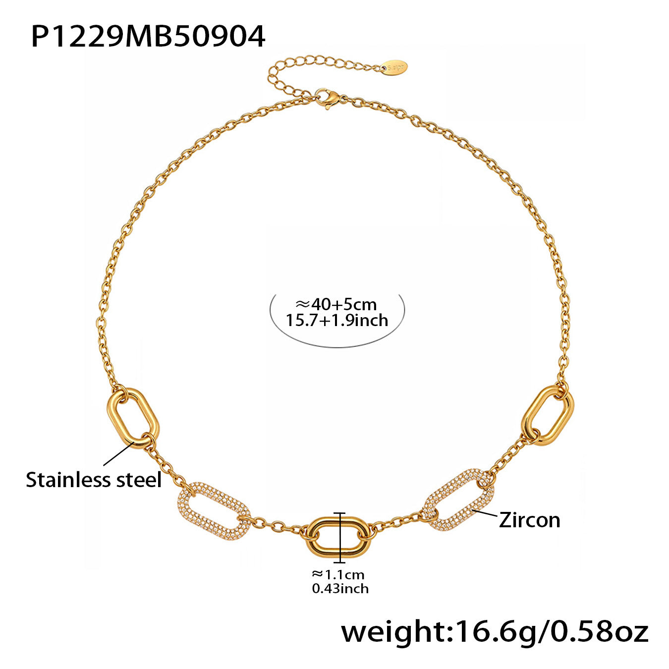 B廠【P1229】跨境新款滿鑽鋯石小辣椒DIY多配件吊墜項鍊不鏽鋼18k鍍真金
 25.09-2