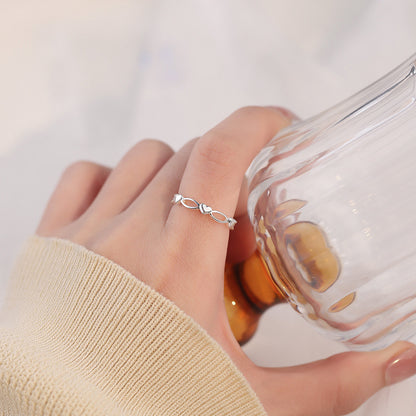 D廠【YC4865R】S925純銀愛心戒指開口戒指簡約小眾甜美輕奢可愛清新手飾 25.01-1