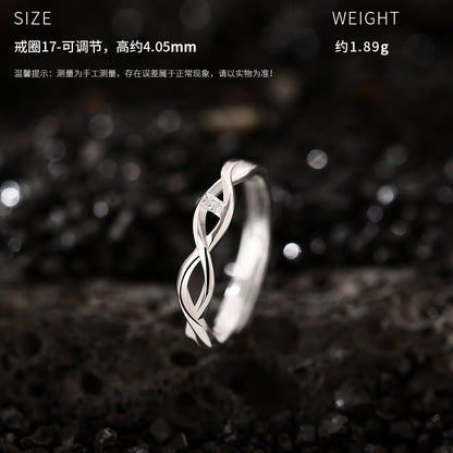 D廠【YC3176R】原創足銀S999DNA命中註定情侶對戒時尚精緻情人節小眾手飾
 26.08-1