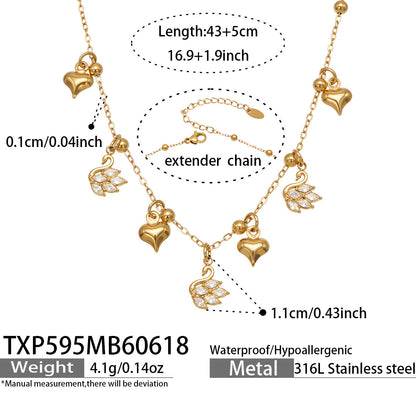 B廠【TXP594】歐美熱銷四葉花超閃滿鑽鋯石DIY多配件項鍊手鍊套組不鏽鋼鍍18k金
 26.06-4