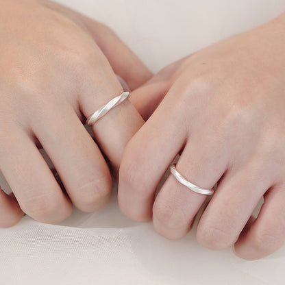 D廠【YC5435R】S999足銀莫比烏斯對戒情侶對戒極簡風文藝開口可調手飾 25.01-3