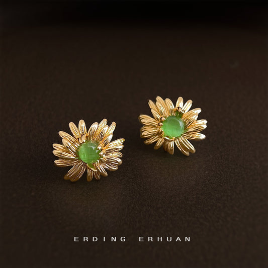 C廠【6405】時尚老錢風設計師款925銀針原創立體雛菊耳飾耳釘飾品
 25.10-3