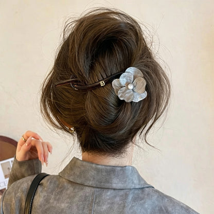 C廠【X701】法式氣質花朵扭扭夾女高級感一字抓夾2026新款盤髮夾子後腦勺頭飾
 26.08-2「C廠-單筆結帳需滿，NT$500出貨(不含運費)」