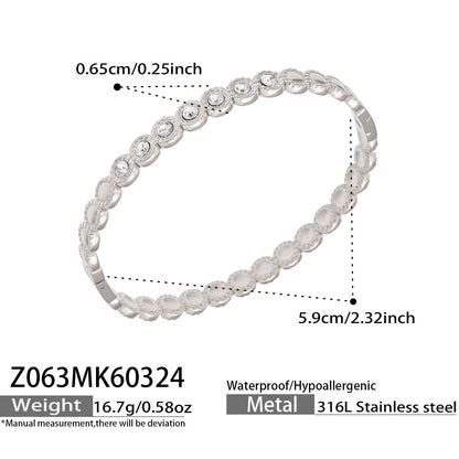 B廠【Z063】歐美INS風鑲5A鋯石滿鑽環形不鏽鋼手鐲組合簡約時尚氣質手飾
 26.04-1