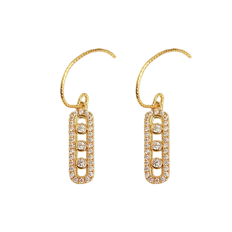 C廠【7076】極簡主義~時尚高級感微鑲鋯石幾何橢圓長條法式新款
 25.11-2