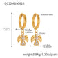 B廠【Q125】歐美飾品不鏽鋼扇形蝴蝶鑲鑽鋯石素圈耳環鍍18k真金不掉色 25.08-5