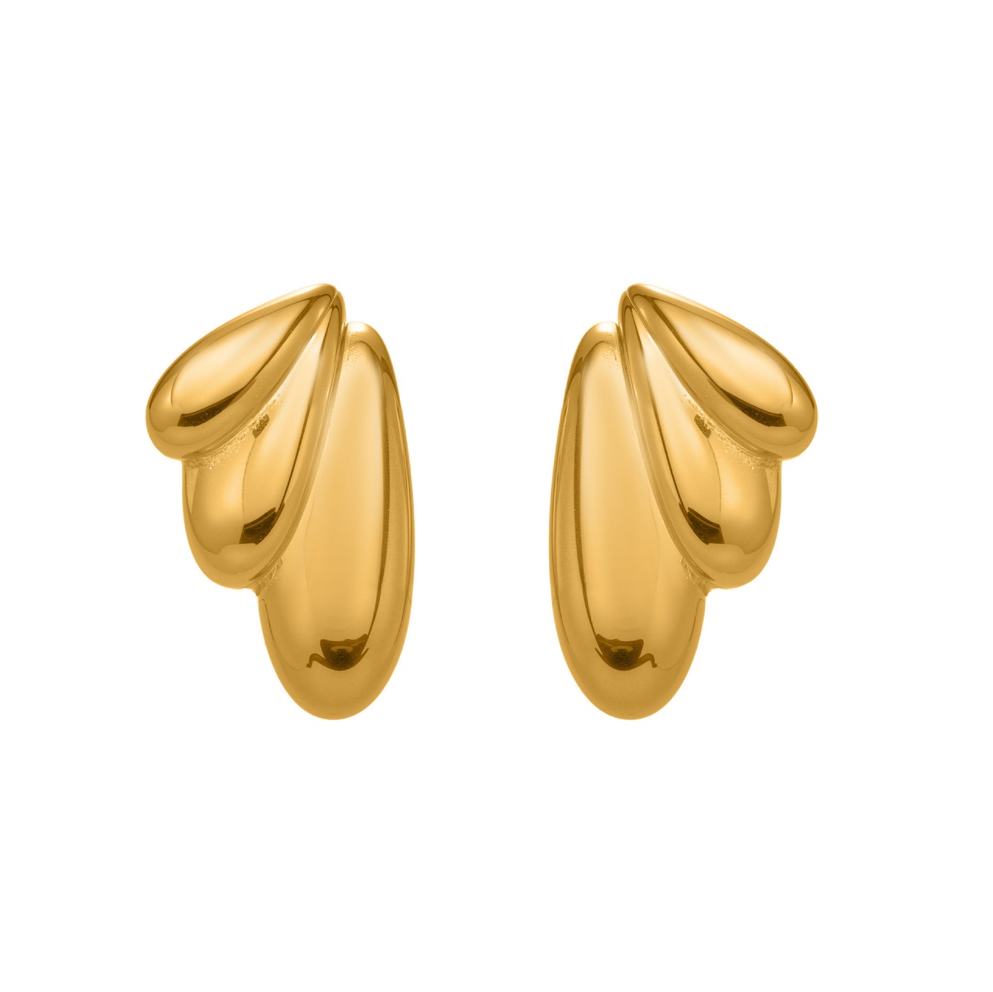 B廠【F849】不鏽鋼幾何扇形耳環冷淡風耳飾跨境網紅新款飾品鍍18k真金
 25.11-2