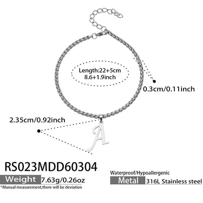 B廠【RS023】ins小眾時尚設計新款26字吊墜腳鍊不銹鋼材質歐美個性簡約腳飾
 26.03-2