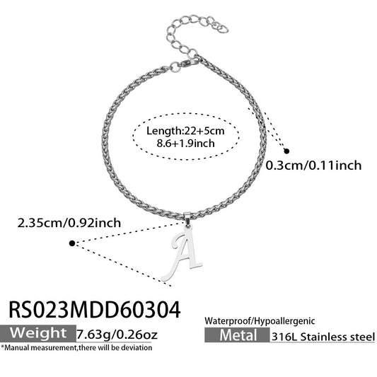 B廠【RS023】ins小眾時尚設計新款26字吊墜腳鍊不銹鋼材質歐美個性簡約腳飾
 26.03-2