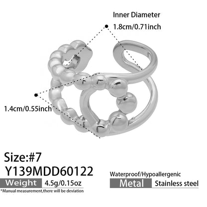 B廠【Y136】歐美ins簡約設計幾何型素圈戒指組合不鏽鋼鍍金小眾時尚開口指環
 26.01-4