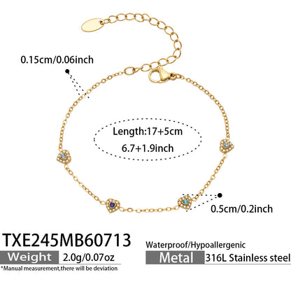 B廠【TXP245】歐美新款不銹鋼鍍18k金 多巴胺系列滿鋯石愛心吊墜項鍊手鍊女飾品
 26.07-4