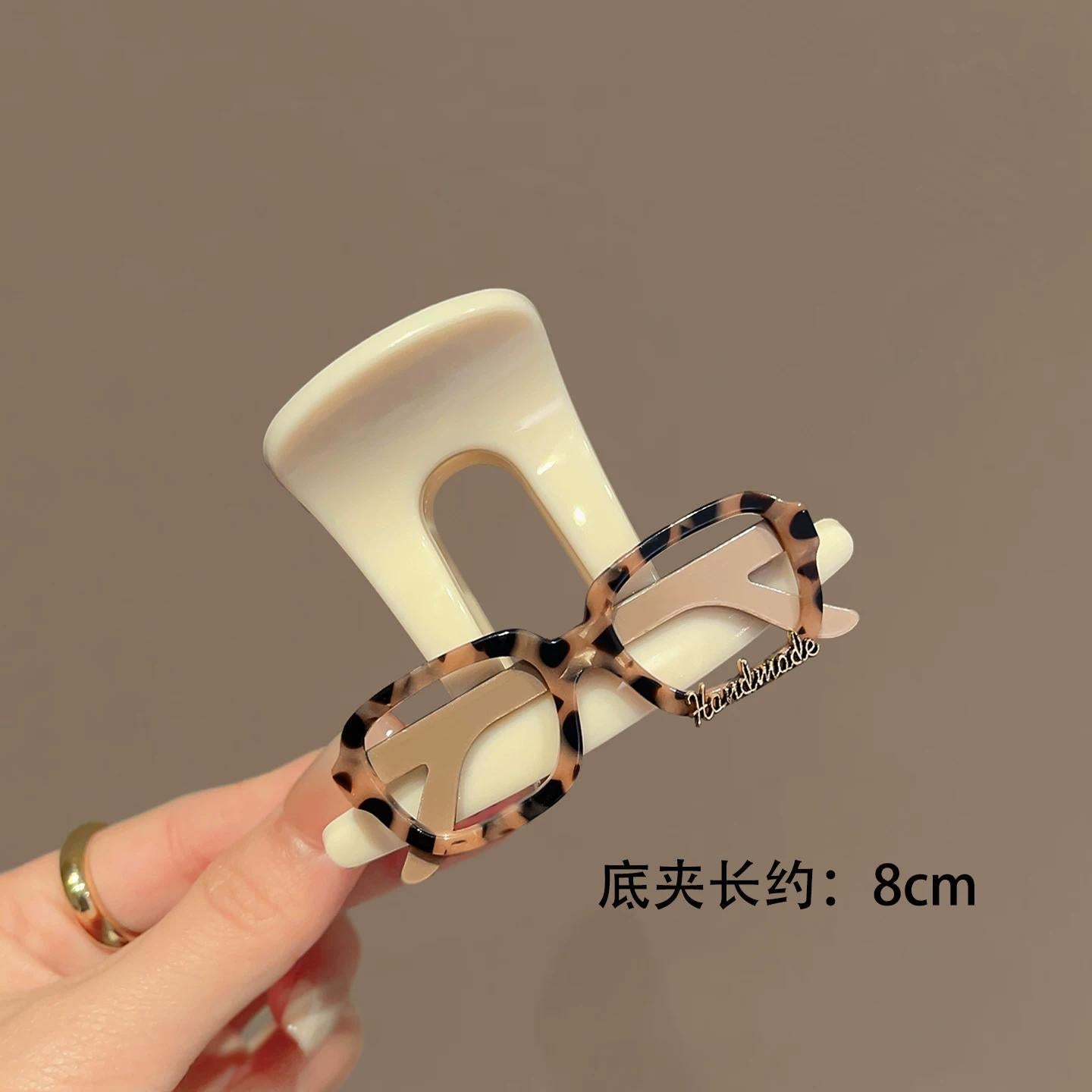C廠【X368】豹紋眼鏡時尚盤髮夾品質醋酸半紮髮抓夾氣質韓系髮飾秋冬新款髮卡
 26.05-4「C廠-單筆結帳需滿，NT$500出貨(不含運費)」