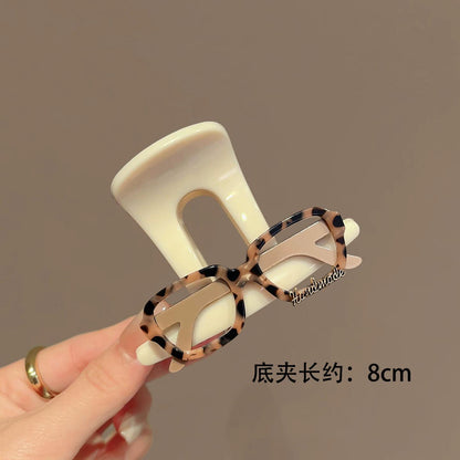 C廠【X368】豹紋眼鏡時尚盤髮夾品質醋酸半紮髮抓夾氣質韓系髮飾秋冬新款髮卡
 26.05-4「C廠-單筆結帳需滿，NT$500出貨(不含運費)」
