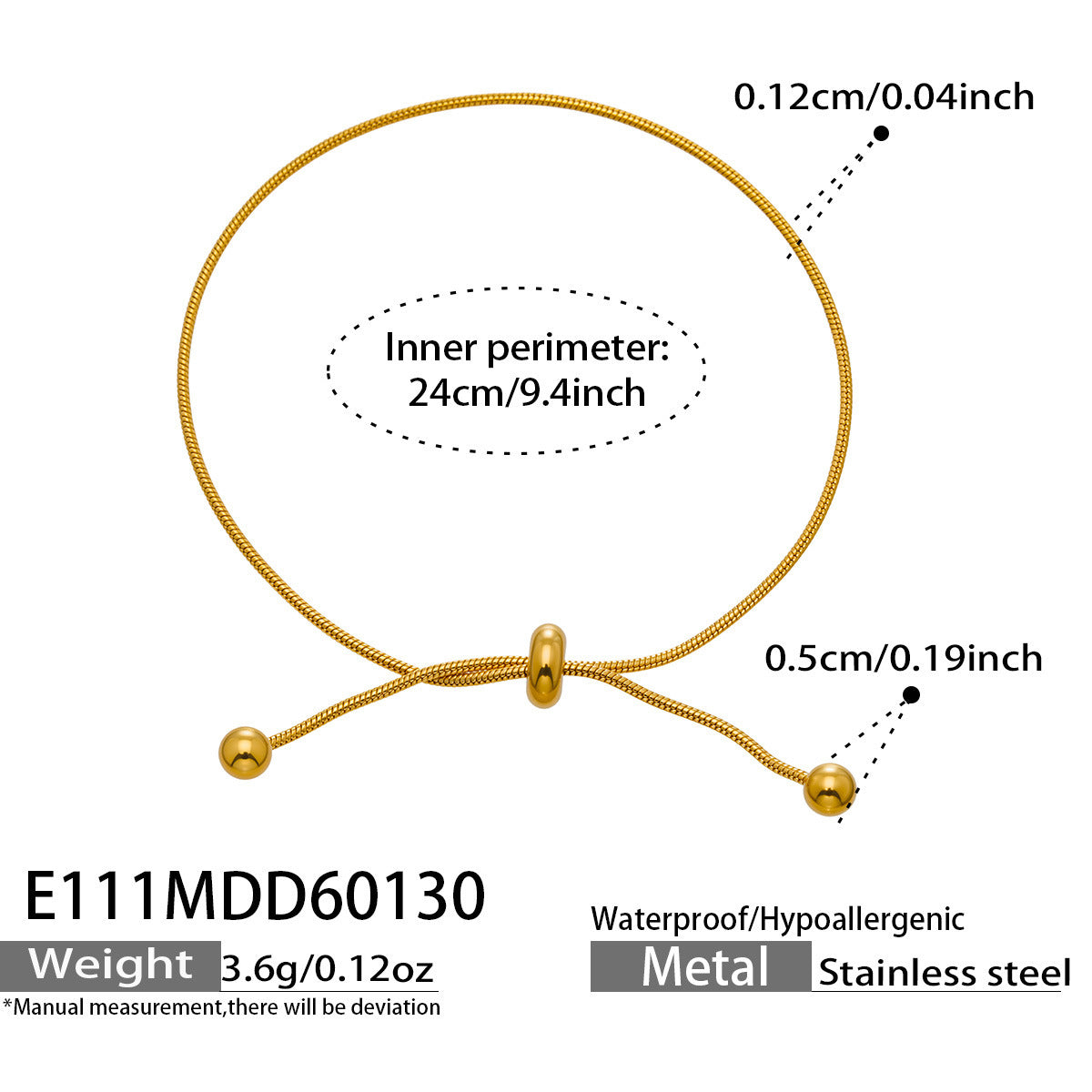 B廠【E111】歐美ins風小眾抽拉口立體鋼珠可調式手鍊簡約輕奢時尚設計感手飾
 26.02-1