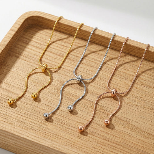 B廠【E111】歐美ins風小眾抽拉口立體鋼珠可調式手鍊簡約輕奢時尚設計感手飾
 26.02-1