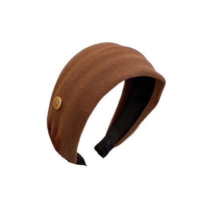 C廠【Y1028】韓國ins風小金標百搭絨面寬邊壓髮箍日常外戴洗臉頭箍高顱頂頭飾
 26.01-1