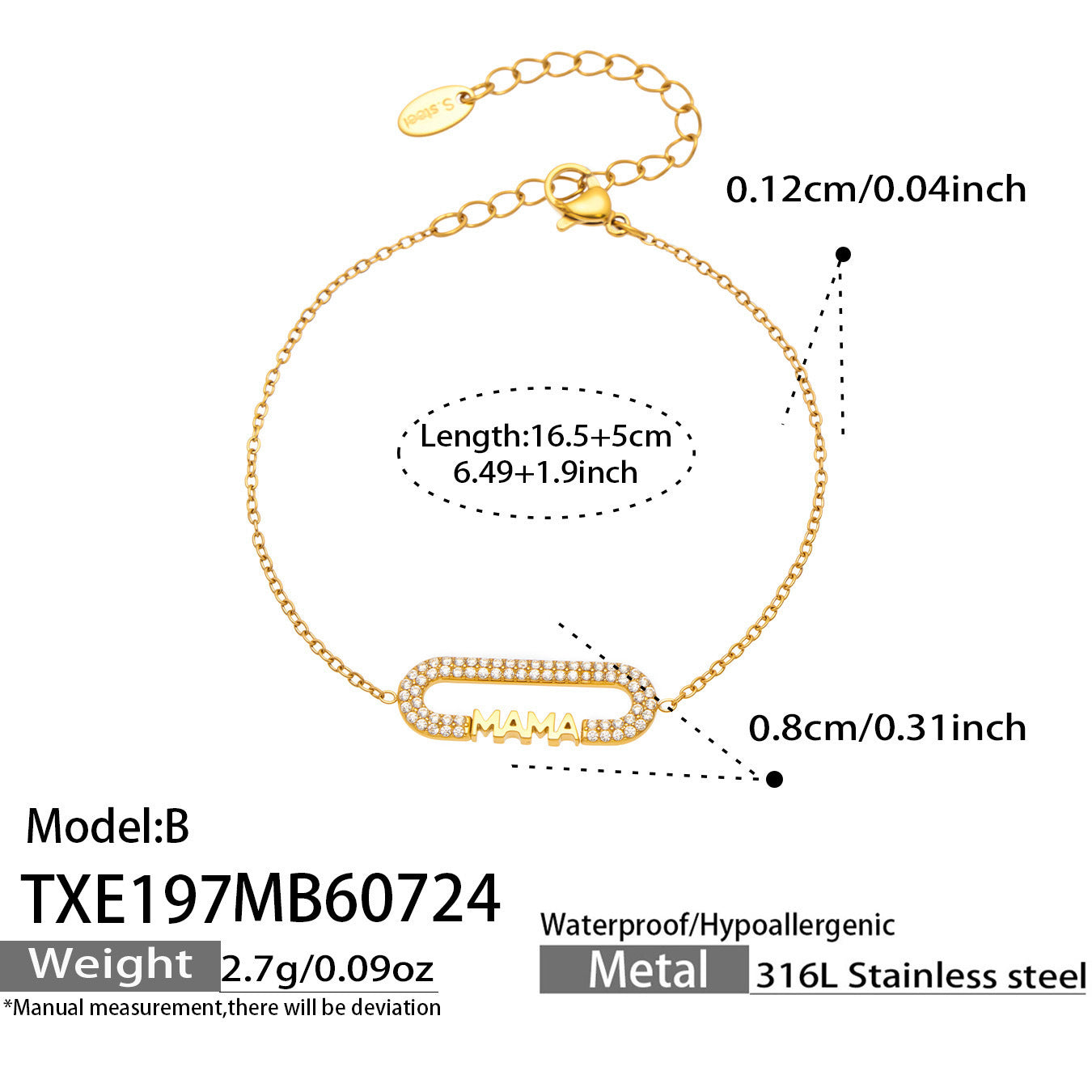 B廠【TXP197】新款時尚女飾品不銹鋼鍍18k金 LOVE字母鑲嵌鋯石吊墜項鍊手鍊套裝
 26.08-1