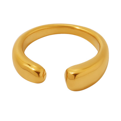 B廠【A990】簡約小眾設計開口戒指ins風尾戒不銹鋼PVD鍍18K真金食指戒 25.03-3