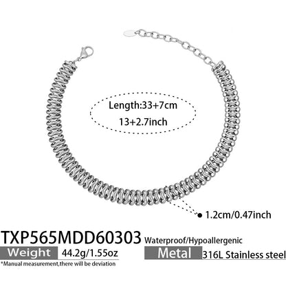 B廠【TXP565】歐美新款手工編織古巴嘻哈項鍊手鍊潮人街舞不鏽鋼18k金飾品套裝
 26.03-2