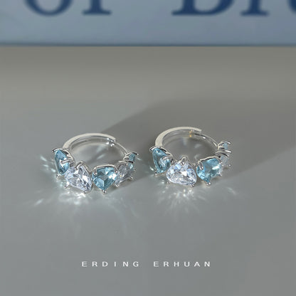 A廠【6142】海藍珍珠石耳環~清新時尚氣質優雅度假風耳飾飾品 25.06-2