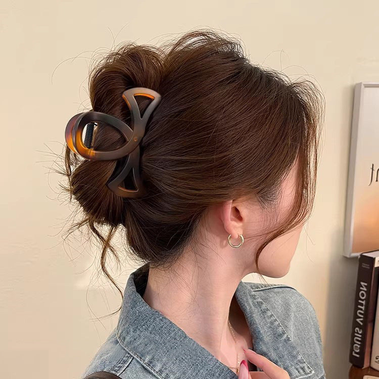 C廠【X6】百搭鏤空抓夾女2026新款高級感中鯊夾後腦勺半紮髮夾氣質頭飾
 26.03-2