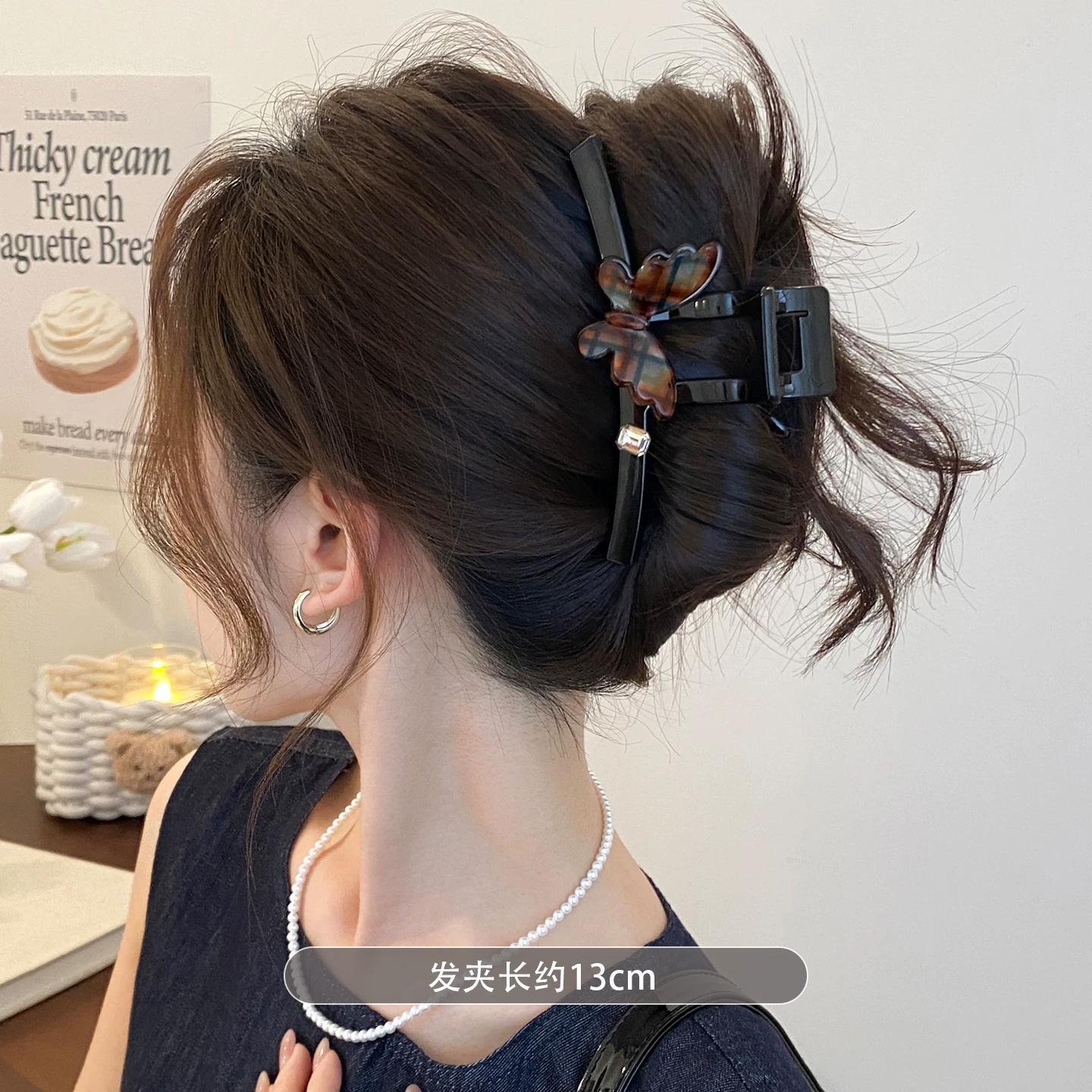 C廠【X377】美拉德暈染醋酸蝴蝶抓夾女高級感鯊魚夾大號髮量多後腦勺髮卡頭飾
 26.05-4「C廠-單筆結帳需滿，NT$500出貨(不含運費)」