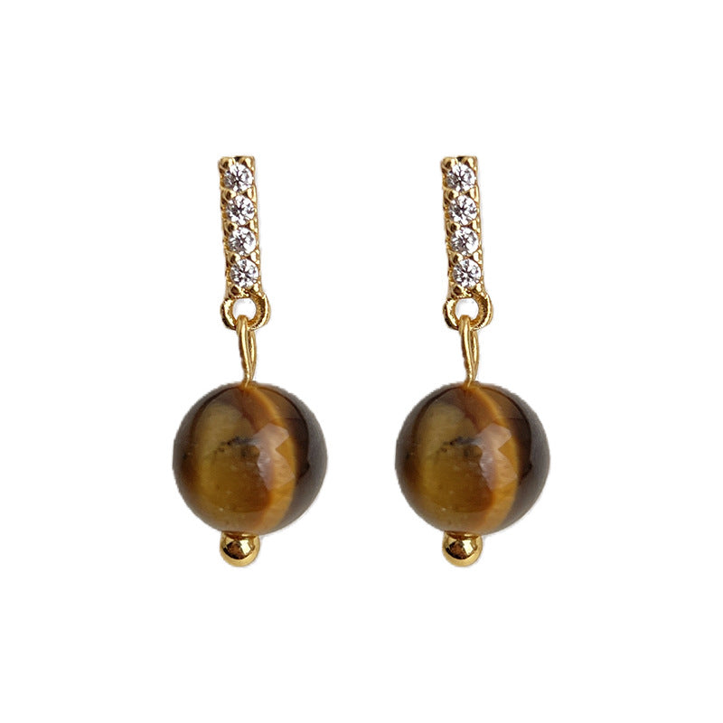 C廠【7062】秋冬爆款美拉德風時尚高級感虎眼石微鑲鋯石小巧簡約
 25.11-2