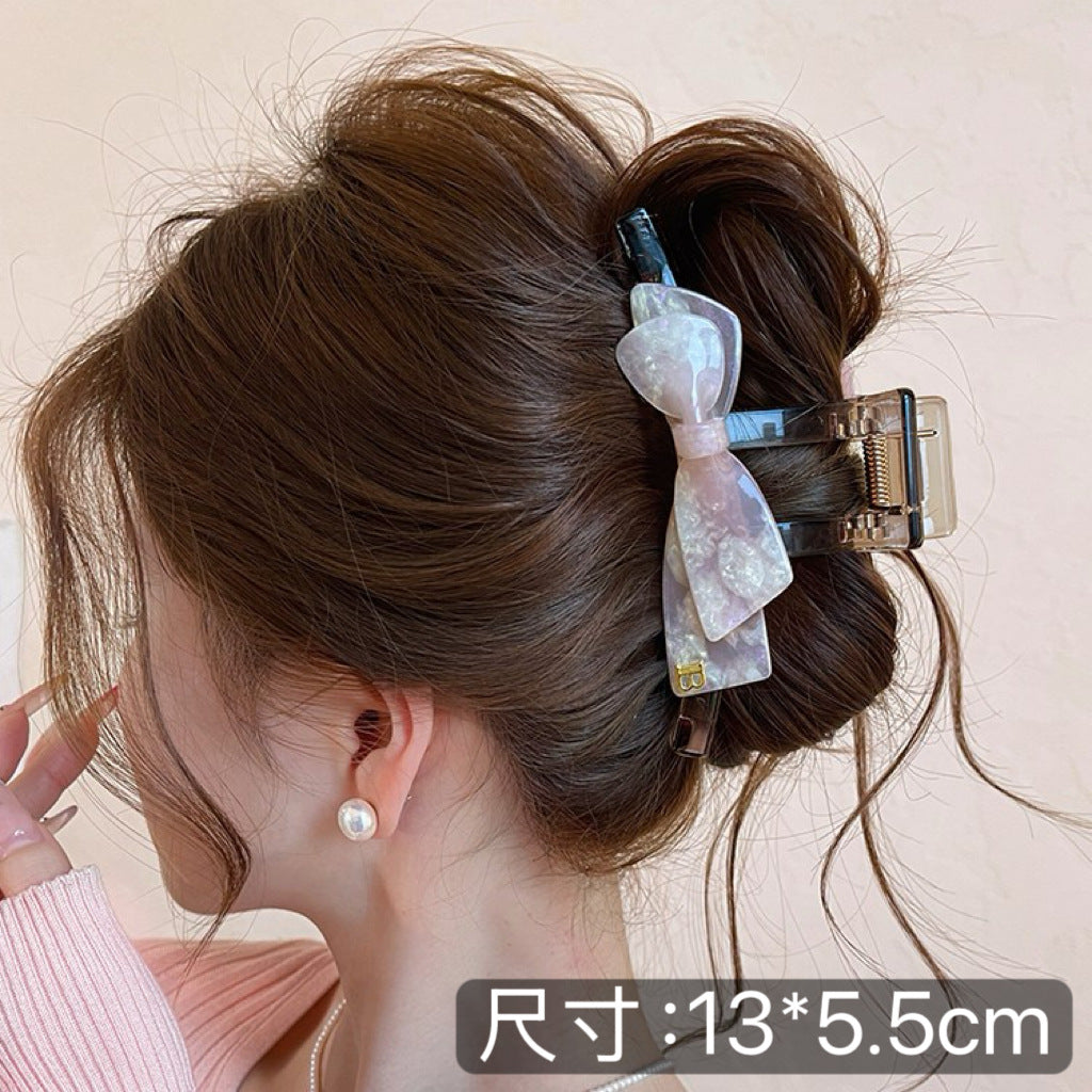 C廠【X240】韓國醋酸蝴蝶結抓夾女2026新款高級感髮夾後腦勺髮量大盤髮鯊魚夾
 26.05-2「C廠-單筆結帳需滿，NT$500出貨(不含運費)」