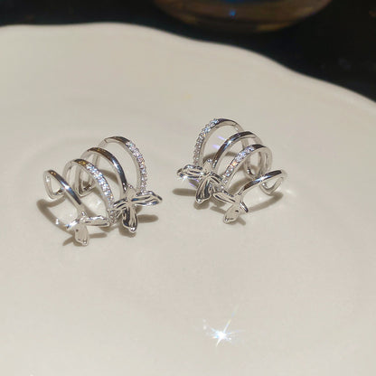 A廠【HE28948】超閃鋯石蝴蝶多層耳夾時尚冷淡風無耳洞耳骨夾精緻輕奢高級感耳飾
 25.10-3