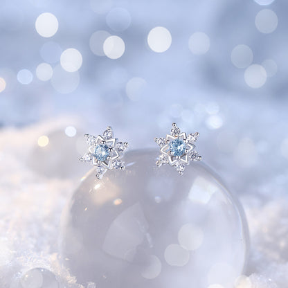 D廠【YC9912E】原創足銀S999雪花耳環聖誕主題甜美個性韓風少女心養耳洞耳飾
 25.12-1