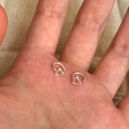 E廠【XDQ10123E】S999純銀韓版簡約愛心耳鉤女小眾設計心型鏤空耳環精緻耳飾潮
 26.03-2