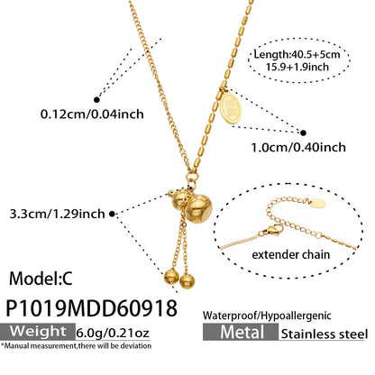 B廠【P1019】 新中式葫蘆流蘇吊墜鎖骨鏈項鍊
 26.09-4
