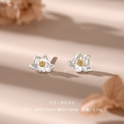 D廠【YC3383E】 足銀S999十二花神耳釘耳飾
 26.09-4