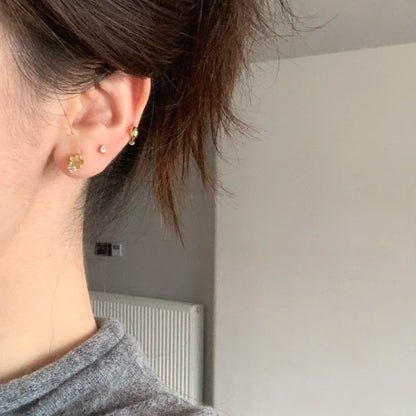 E廠【XDQ10190E】S925純銀精緻小眾閃鑽花朵耳環女簡約ins風小花鋯石百搭耳飾
 26.03-2