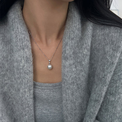 E廠【DQ1293N】抖音直播爆款925純銀仿珍珠項鍊女輕奢高級感鎖骨鏈 25.08-2