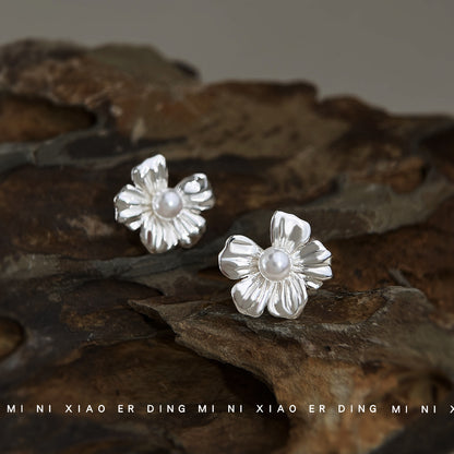 A廠【6369】清新甜美鍍銀針簡約百搭通勤時尚花朵耳環 氣質優雅2026新款耳飾
 26.03-2