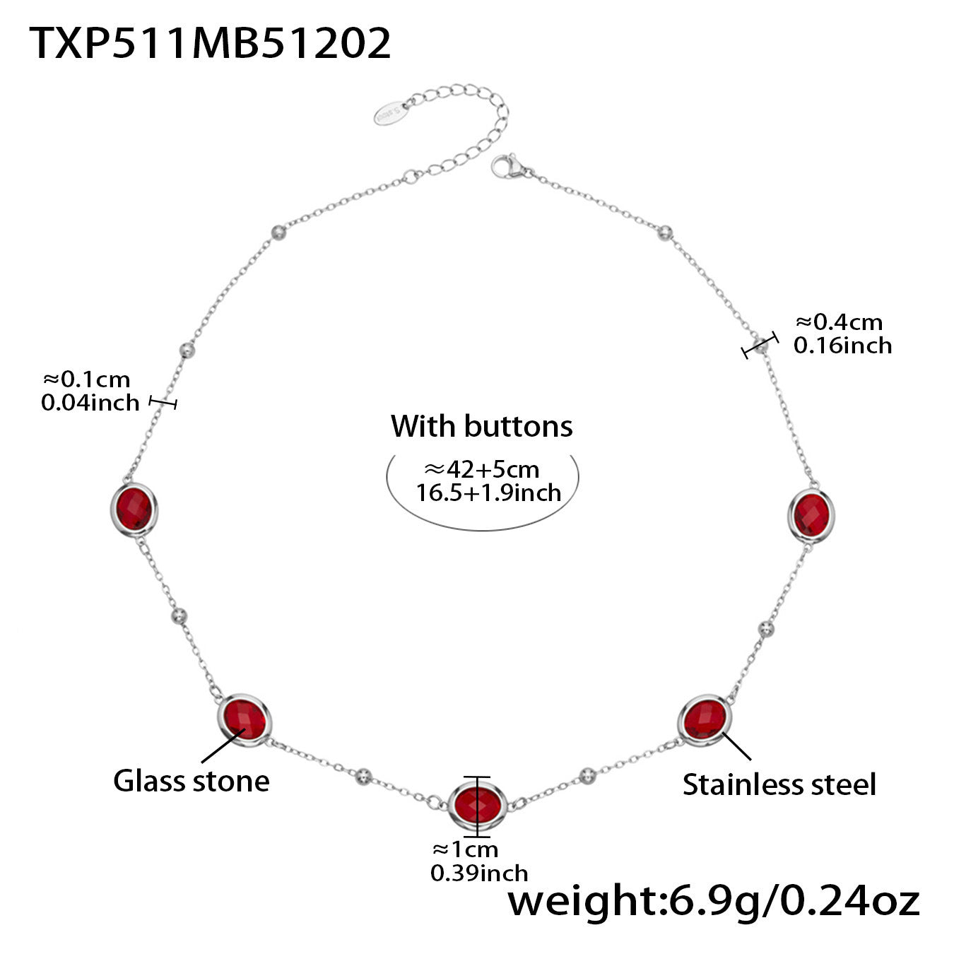 B廠【TXP511】不鏽鋼幾何橢圓切面玻璃石包邊項鍊手鍊耳環組鍍18k金跨國首飾
 25.12-2