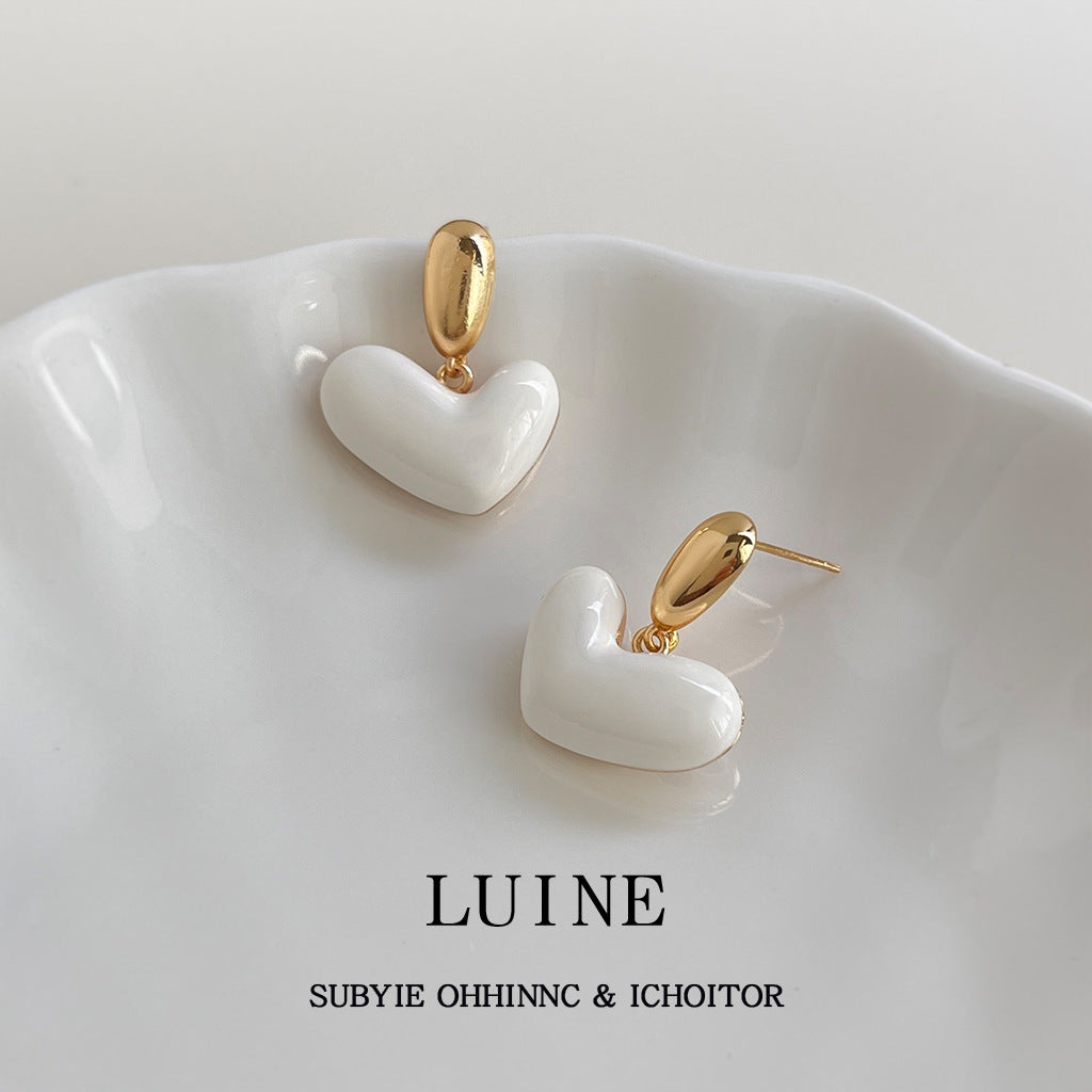 A廠【7108】法式愛心耳環2025新款爆款高級感純銀針耳環女小眾獨特百搭耳飾品
 25.11-3