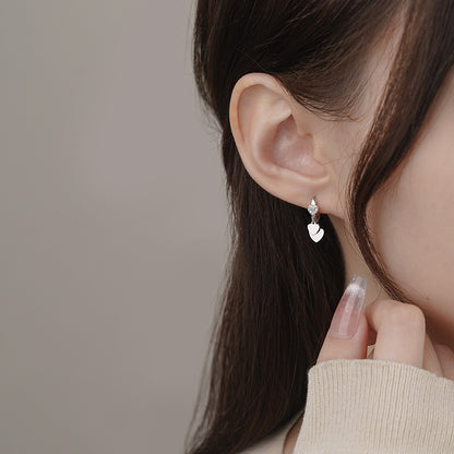 D廠【YC6260E】S925純銀氣質愛心扣女甜美溫柔可愛百搭超閃小眾耳環 25.03-2